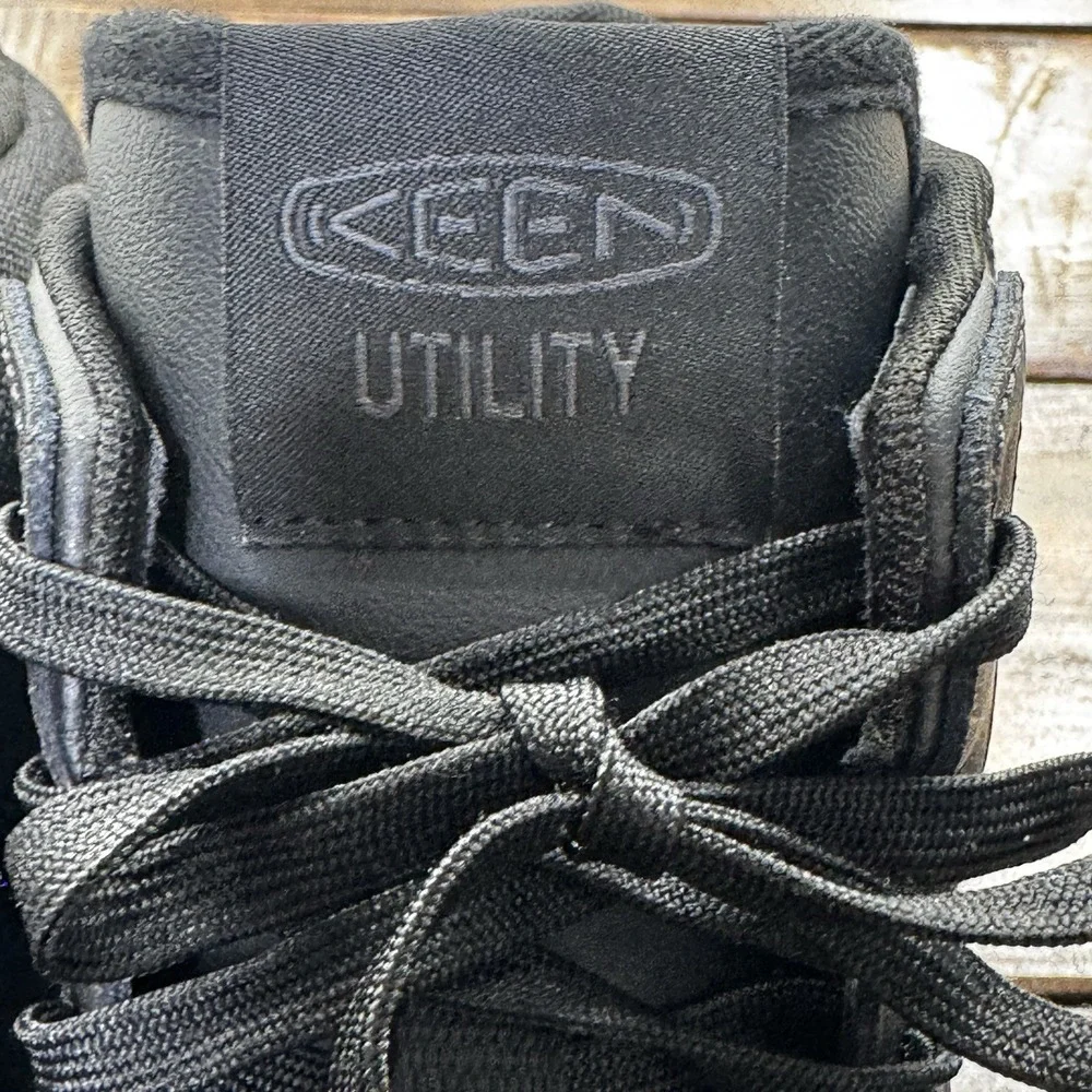 Keen Utility Mens Kenton Mid PTC Soft Toe Black Leather Work Boots Size 14 EE
